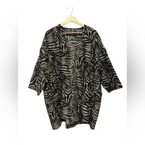 Zara Black and Tan Zebra Patterned Cardigan